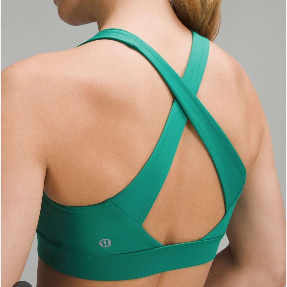 NWT Lululemon Cascadia Green Envital Bra Medium Support, D/DD Cup Size 10 - Picture 2 of 5